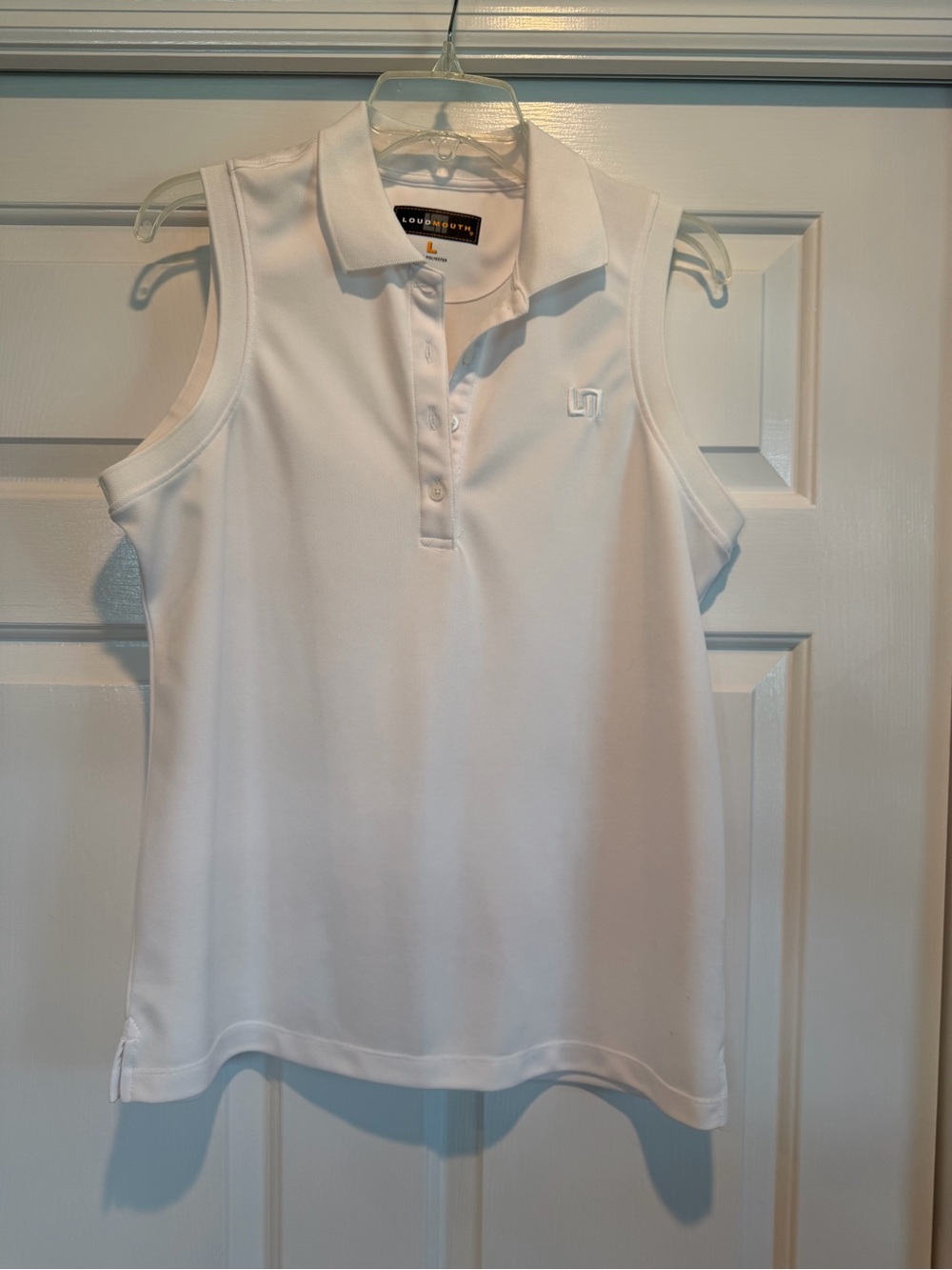 Loudmouth White Sleeveless Performance Polo